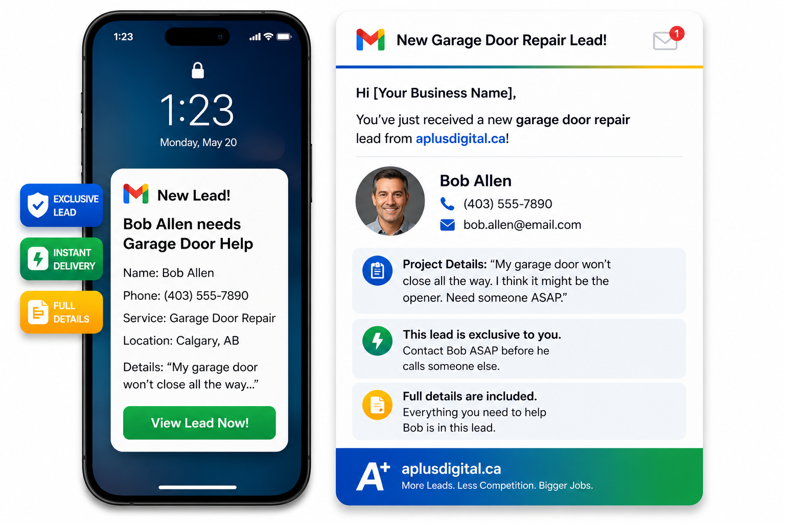 Lead notification phone